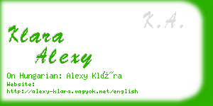 klara alexy business card